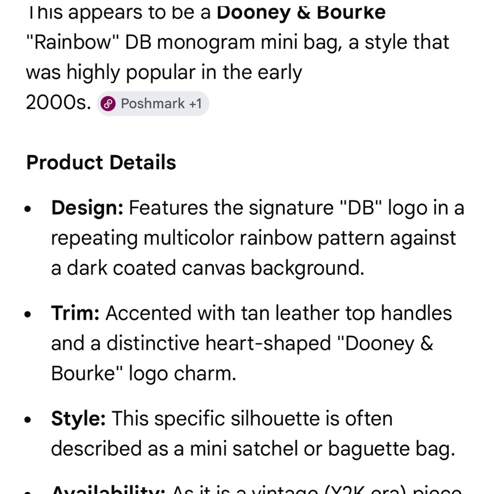Dooney & Bourke Olive Signature Mini bag with Tan Trim and Heart Charm; Y2K - Picture 11 of 11